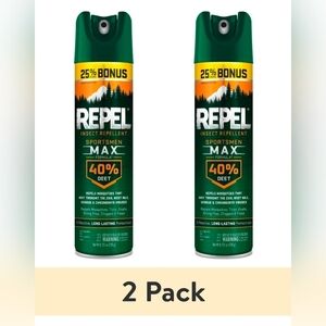 (2 pack) Repel Sportsmen Max Formula Insect Repellent Aerosol Spray w/ 40% DEET,